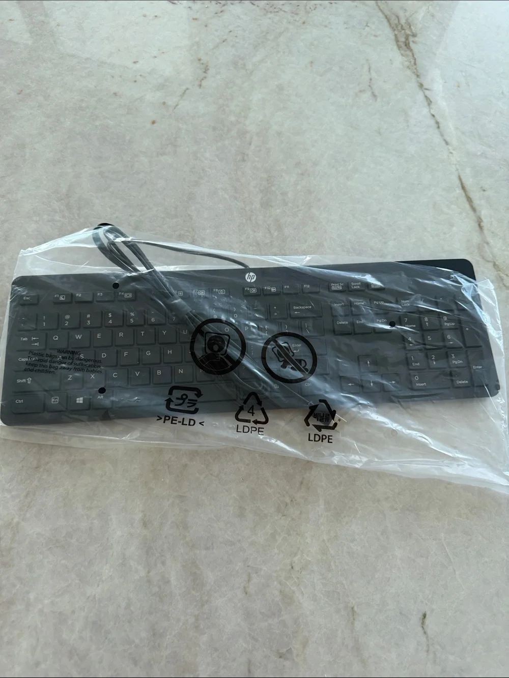 HP Black USB Wired Full-Size Keyboard with Numeric Keypad